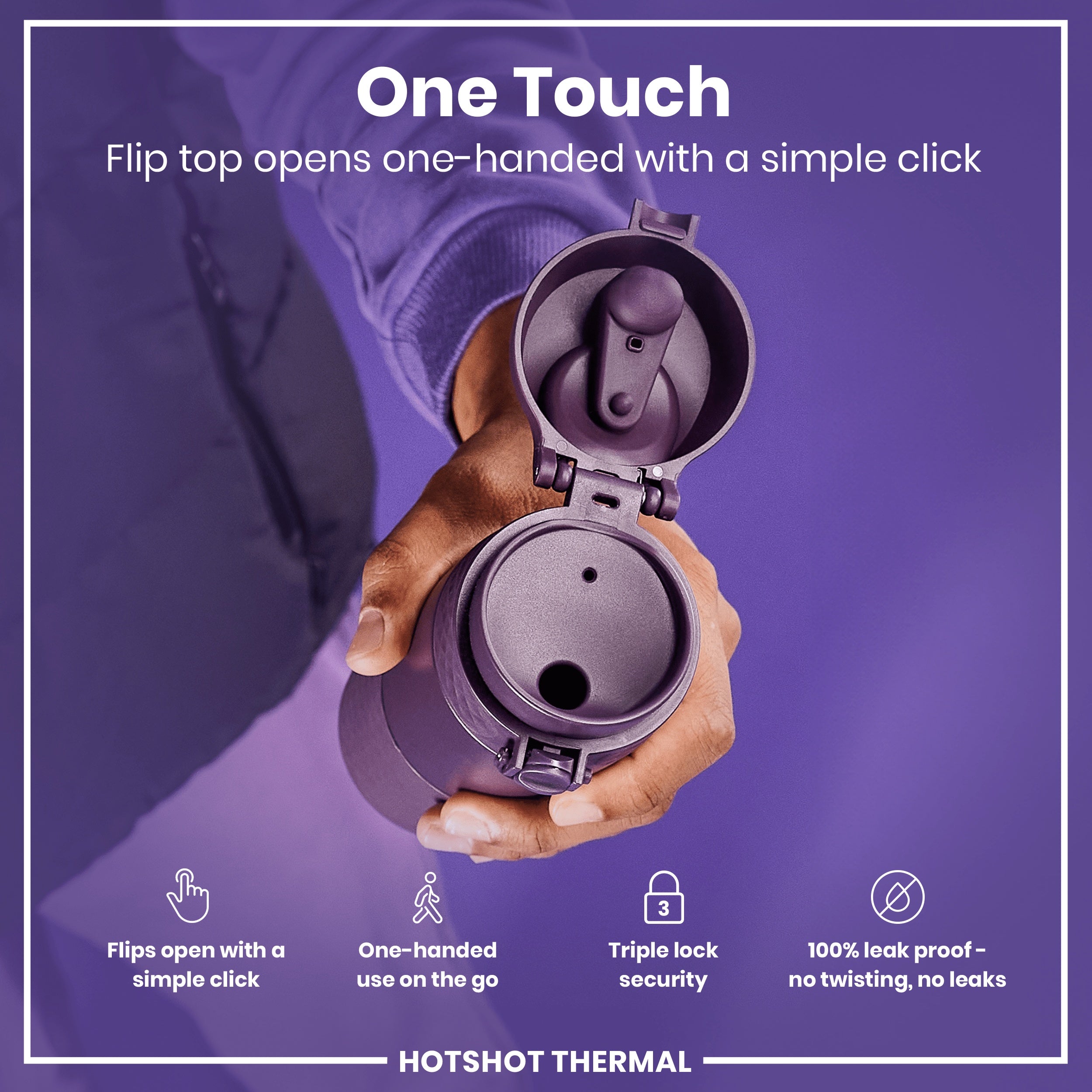 HotShot Leak Proof Insulated Cup, Travel Mug, Blackberry, 360ml (12oz)