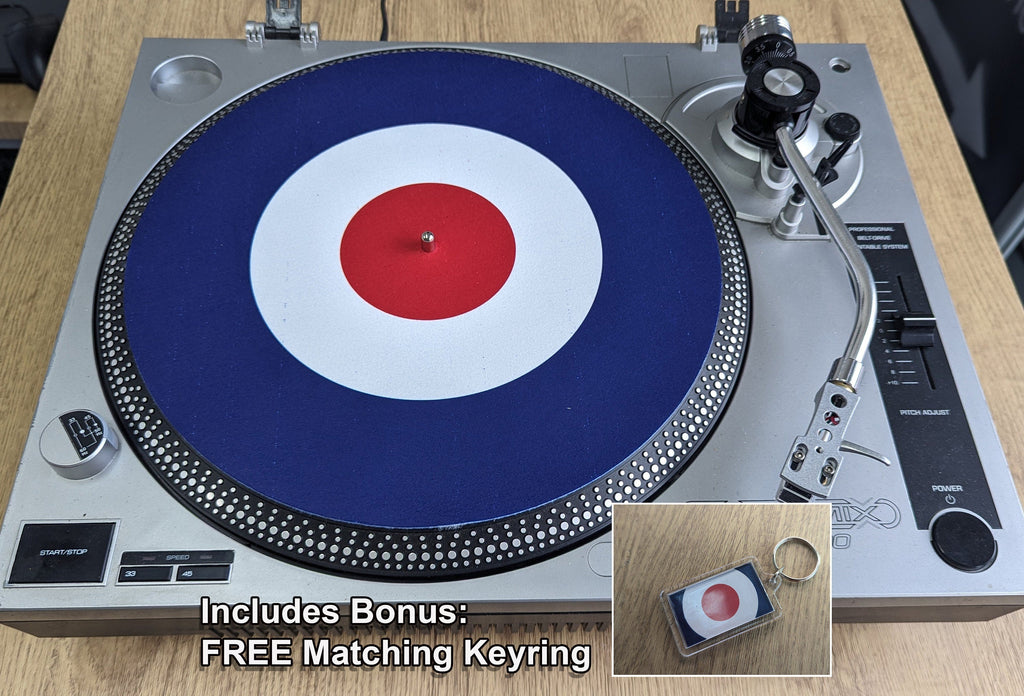 Mod RAF Roundel Slipmat – 7"/12" Vinyl Turntable Mat + FREE Matching Keyring