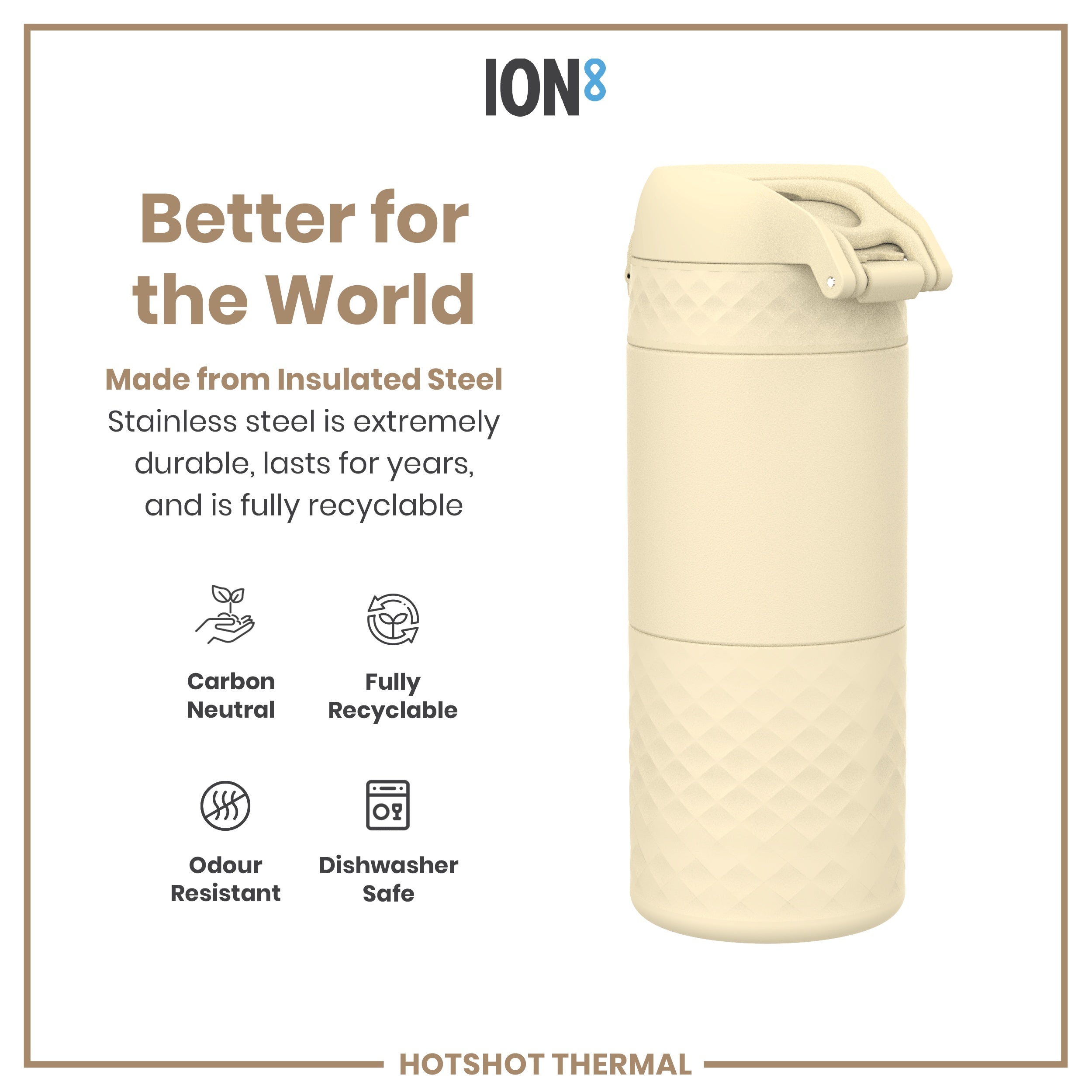 HotShot Leak Proof Insulated Cup, Travel Mug, Tuberose, 360ml (12oz)