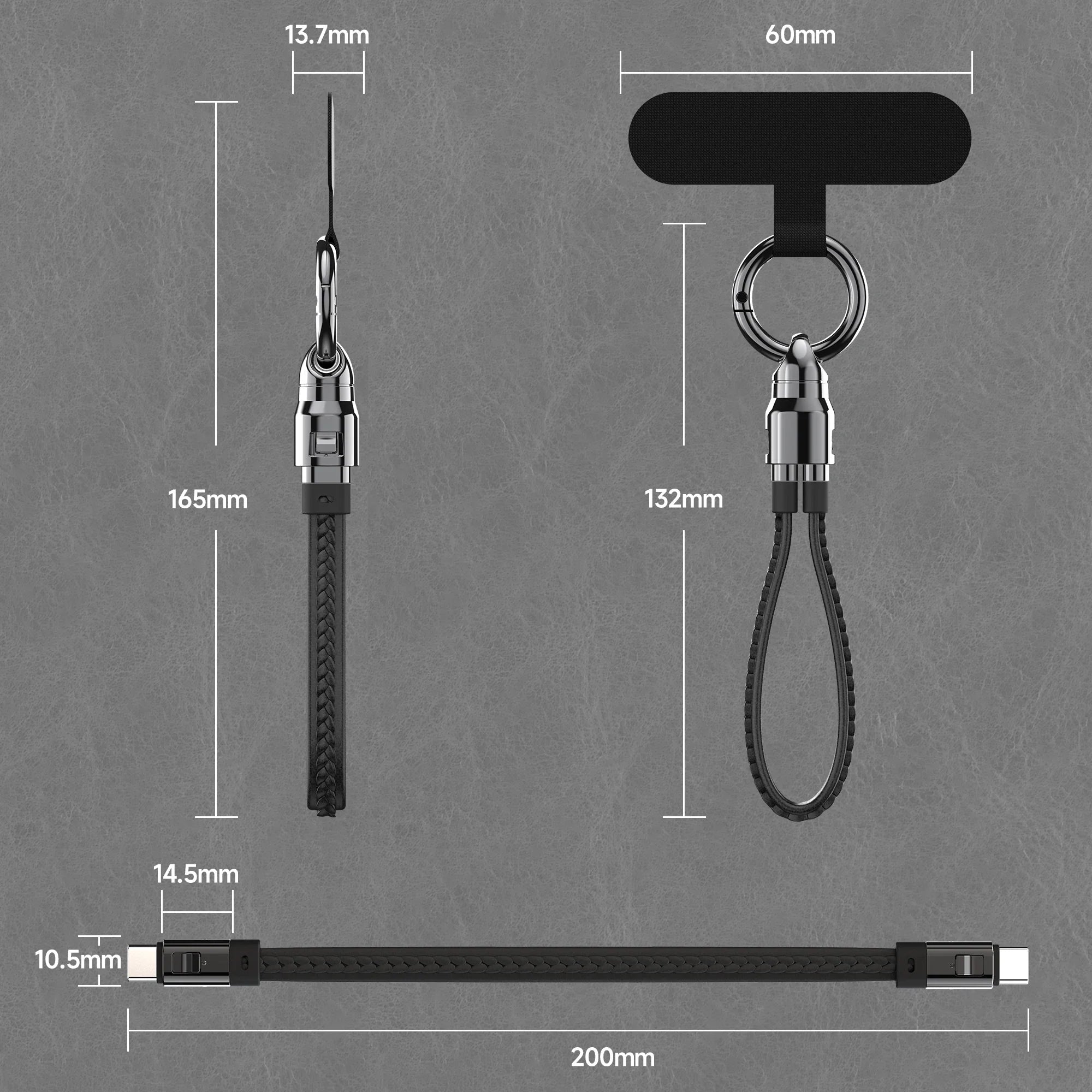 USB C Charger Cable Keychain