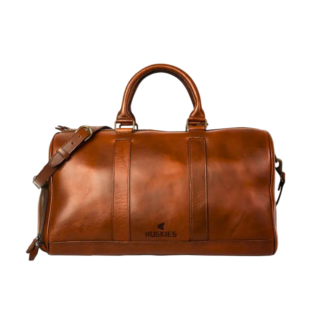 Back view of the Edinburgh Men's Leather Made to order duffle bag